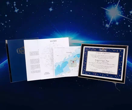 Name a Star Gift Certificate | Name a Star in the night sky | Personalized  Star Certificate, Celestial Map & Presentation Folder