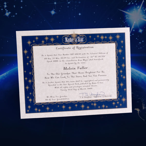 Name a Star.. Certificat Cadeau Personnalisé ☆ Noël ☆ soeur