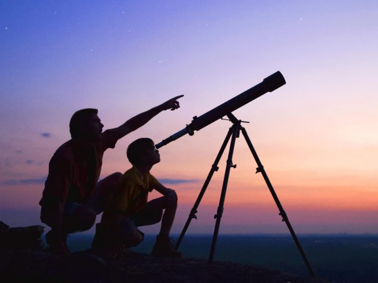 father-son-telescope